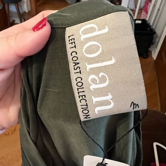 Anthropologie Dolan Olive Green Black Shift T-Shirt Dress, M - Picture 6 of 6